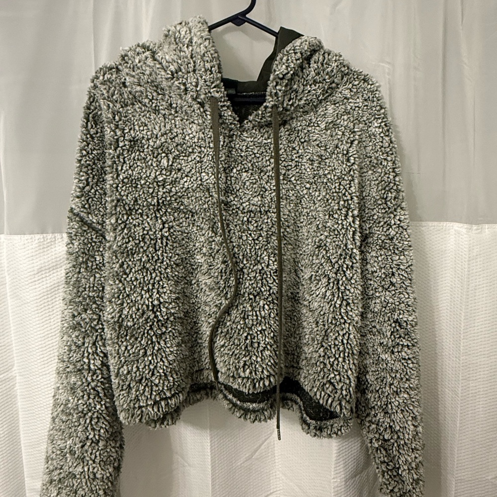 Wild Fable Green Sherpa Hooded Sweatshirt